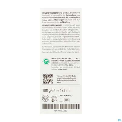 Sie sehen eine Packung Hustensaft Aboca Grintuss Erwachsene Jugendliche Ab 12jahre 180g, Produktbild: 03 Hustensaft Aboca Grintuss Erwachsene Jugendliche Ab 12jahre 180g, A-Nr.: 5817504 - 03