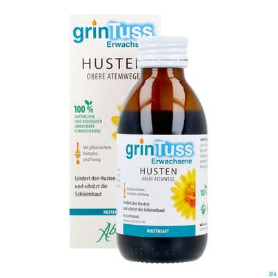 Sie sehen eine Packung Hustensaft Aboca Grintuss Erwachsene Jugendliche Ab 12jahre 180g, Produktbild: 12 Hustensaft Aboca Grintuss Erwachsene Jugendliche Ab 12jahre 180g, A-Nr.: 5817504 - 12