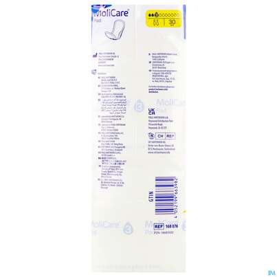 Sie sehen eine Packung Inkontinenz Molicare Pad Tropfen 3 30st, Produktbild: 03 Inkontinenz Molicare Pad Tropfen 3 30st, A-Nr.: 5930672 - 03