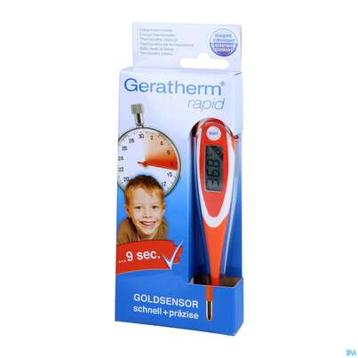 Sie sehen eine Packung Thermometer-fieber Digital Geratherm 9sec Rapid 1st, Produktbild: 03 Thermometer-fieber Digital Geratherm 9sec Rapid 1st, A-Nr.: 3253701 - 03