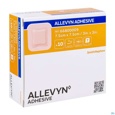 Sie sehen eine Packung Wundverband Allevyn/polyurethan Adhesive 7,5x 7,5cm -smith 10st, Produktbild: 02 Wundverband Allevyn/polyurethan Adhesive 7,5x 7,5cm -smith 10st, A-Nr.: 1811278 - 02