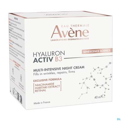 Sie sehen eine Packung Avene Hyaluron Activ B3 Nachtcreme 40ml, Produktbild: 06 Avene Hyaluron Activ B3 Nachtcreme 40ml, A-Nr.: 5693261 - 06