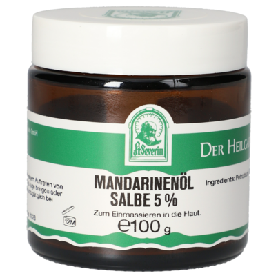 Sie sehen eine Packung MANDARINENÖL SALBE 5% 100 G, Produktbild: 01 MANDARINENÖL SALBE 5% 100 G, A-Nr.: 5802230 - 01