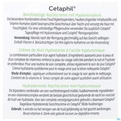 Cetaphil Nachtcreme +hyaluronsaeure Reichhalt 48ml, A-Nr.: 4839343 - 03