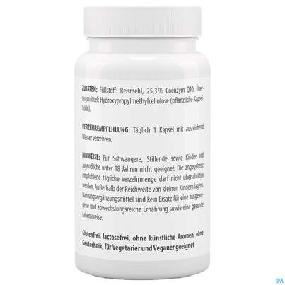 Sie sehen eine Packung Coenzym Q10 Kapseln 100mg Vegan Ubichinon Vita World 100st, Produktbild: 03 Coenzym Q10 Kapseln 100mg Vegan Ubichinon Vita World 100st, A-Nr.: 4836362 - 03