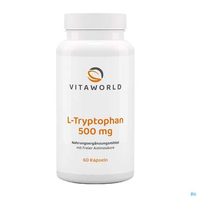 Sie sehen eine Packung L-tryptophan Kapseln 500mg -naturheilp. 60st, Produktbild: 01 L-tryptophan Kapseln 500mg -naturheilp. 60st, A-Nr.: 4846596 - 01