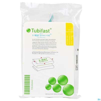 Sie sehen eine Packung Schlauchverband Tubifast Elast.gazeverband Gelb F Kopf,oberschenk. Kinderkoerper 1m, Produktbild: 01 Schlauchverband Tubifast Elast.gazeverband Gelb F Kopf,oberschenk. Kinderkoerper 1m, A-Nr.: 2029835 - 01