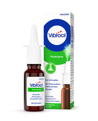 Sie sehen eine Packung Vibrocil Nasenspray, Produktbild: 01 Vibrocil Nasenspray, A-Nr.: 1251129 - 01