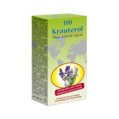 Sie sehen eine Packung Kräuteröl 110 Kräuter, Produktbild: 01 Kräuteröl 110 Kräuter, A-Nr.: 6123933 - 01