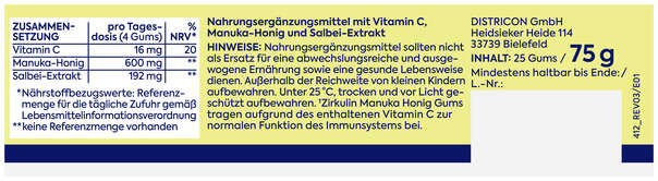 Sie sehen eine Packung Zirkulin Manuka Honig Gums 75G, Produktbild: 04 Zirkulin Manuka Honig Gums 75G, A-Nr.: 6142273 - 04