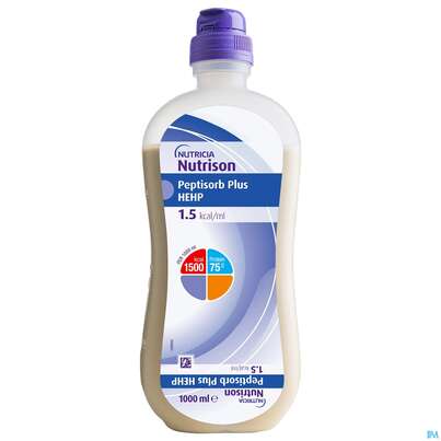 Sie sehen eine Packung Nutrison 1000ml Sondennahrung Smart Pack Peptisorb Plus Hehp 8st, Produktbild: 01 Nutrison 1000ml Sondennahrung Smart Pack Peptisorb Plus Hehp 8st, A-Nr.: 5572356 - 01