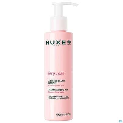Sie sehen eine Packung Nuxe Very Rose Creamy Cleansing Milk 200ml, Produktbild: 02 Nuxe Very Rose Creamy Cleansing Milk 200ml, A-Nr.: 5948146 - 02