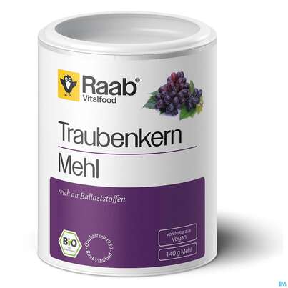 Sie sehen eine Packung Traubenkern Mehl Pulver Bio Raab 140g, Produktbild: 01 Traubenkern Mehl Pulver Bio Raab 140g, A-Nr.: 5871774 - 01