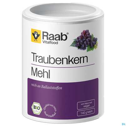 Sie sehen eine Packung Traubenkern Mehl Pulver Bio Raab 140g, Produktbild: 02 Traubenkern Mehl Pulver Bio Raab 140g, A-Nr.: 5871774 - 02