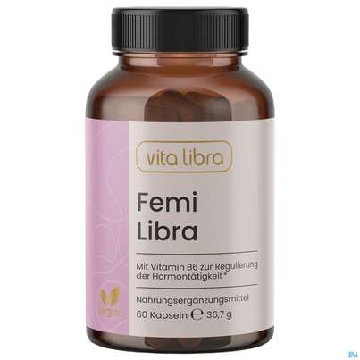 Sie sehen eine Packung Vita Libra Kapseln Femilibra 60st, Produktbild: 01 Vita Libra Kapseln Femilibra 60st, A-Nr.: 5973931 - 01