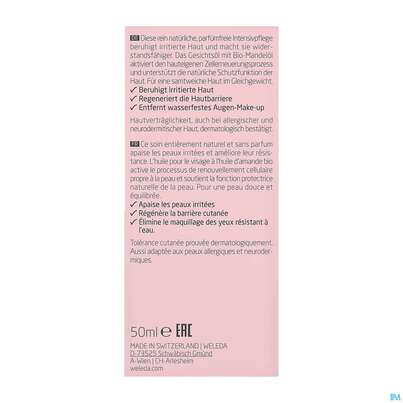 Weleda Sensitiv Gesichtsoel Mandel Multi-effect 50ml, A-Nr.: 5848404 - 04
