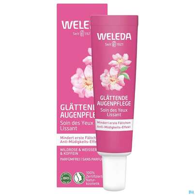 Sie sehen eine Packung Weleda Wildrose/+weisser Tee Glaettende Augenpflege 12ml, Produktbild: 01 Weleda Wildrose/+weisser Tee Glaettende Augenpflege 12ml, A-Nr.: 5838185 - 01