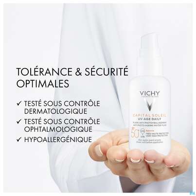 Sie sehen eine Packung Sonnenprodukte Vichy/capital Soleil Gesichtscreme Uv-age Lsf50+ 40ml, Produktbild: 18 Sonnenprodukte Vichy/capital Soleil Gesichtscreme Uv-age Lsf50+ 40ml, A-Nr.: 5360950 - 18