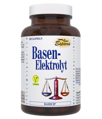 Sie sehen eine Packung Espara Basen Elektrolyt Kapseln, Produktbild: 01 Espara Basen Elektrolyt Kapseln, A-Nr.: 3168220 - 01