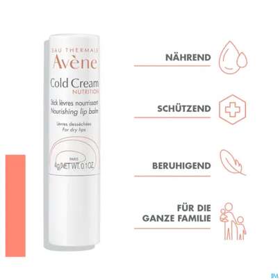 Sie sehen eine Packung Avene Cold Cream Lippenpflegestift 4g, Produktbild: 11 Avene Cold Cream Lippenpflegestift 4g, A-Nr.: 1600127 - 11