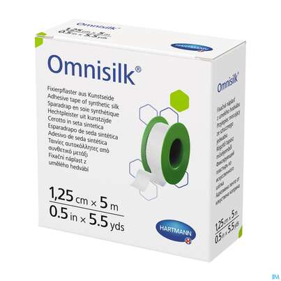 Sie sehen eine Packung Fixierpflaster Omnisilk 5mx 1,25cm 1st, Produktbild: 02 Fixierpflaster Omnisilk 5mx 1,25cm 1st, A-Nr.: 1566100 - 02