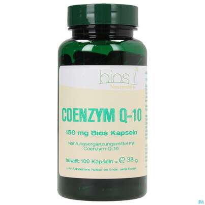 Sie sehen eine Packung Bios Coenzym Q-10 150mg 100 Kapseln, Produktbild: 01 Bios Coenzym Q-10 150mg 100 Kapseln, A-Nr.: 3892915 - 01