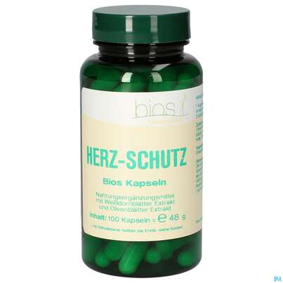 Sie sehen eine Packung Bios Herz-schutz 100 Kapseln, Produktbild: 01 Bios Herz-schutz 100 Kapseln, A-Nr.: 4049144 - 01