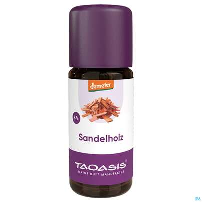 Sie sehen eine Packung Aetherische Oele Taoasis Sandelholz 8% Ws 10ml, Produktbild: 01 Aetherische Oele Taoasis Sandelholz 8% Ws 10ml, A-Nr.: 3416528 - 01