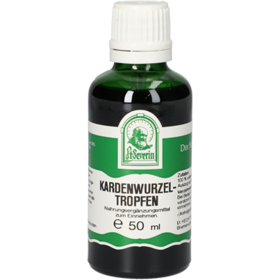 Sie sehen eine Packung KARDENWURZEL TROPFEN 50 ML, Produktbild: 01 KARDENWURZEL TROPFEN 50 ML, A-Nr.: 4312624 - 01