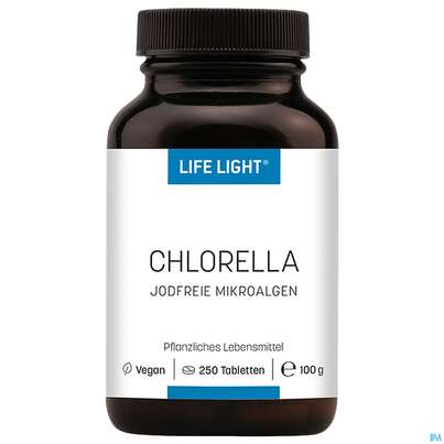 Sie sehen eine Packung Chlorella Japan. Tabl Life Light 250st, Produktbild: 03 Chlorella Japan. Tabl Life Light 250st, A-Nr.: 1811580 - 03