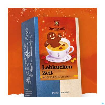 Sie sehen eine Packung Sonnentor Tee/bio Lebkuchen Zeit Doppelkammerbtl 02598 18st, Produktbild: 10 Sonnentor Tee/bio Lebkuchen Zeit Doppelkammerbtl 02598 18st, A-Nr.: 5056175 - 10