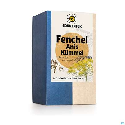 Sie sehen eine Packung Sonnentor Kraeutertee/bio Fenchel-anis-kuemmel 02614 18st, Produktbild: 05 Sonnentor Kraeutertee/bio Fenchel-anis-kuemmel 02614 18st, A-Nr.: 5380757 - 05