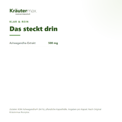 Sie sehen eine Packung Ashwagandha Kapseln 60 Stück, Produktbild: 03 Ashwagandha Kapseln 60 Stück, A-Nr.: 5208395 - 03