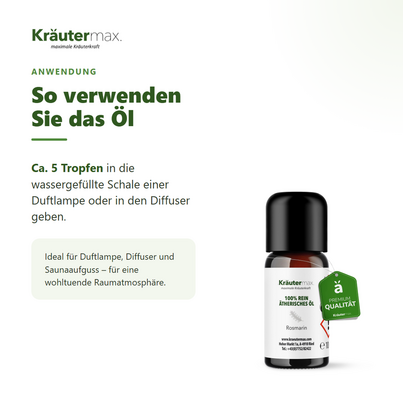 Sie sehen eine Packung Rosmarin Öl 10 ml, Produktbild: 04 Rosmarin Öl 10 ml, A-Nr.: 4732131 - 04