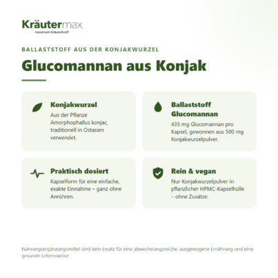 Glucomannan Konjakwurzel Kapseln 90 Stück, A-Nr.: 5879244 - 02