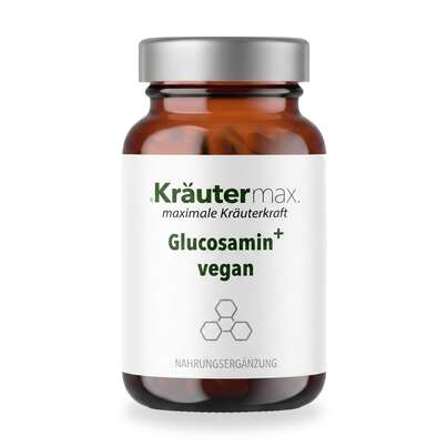 Sie sehen eine Packung Glucosamin+ vegan Kapseln 60 Stück, Produktbild: 01 Glucosamin+ vegan Kapseln 60 Stück, A-Nr.: 6129924 - 01