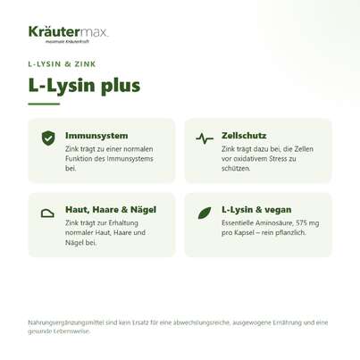 Sie sehen eine Packung L Lysin Kapseln 60 Stück, Produktbild: 02 L Lysin Kapseln 60 Stück, A-Nr.: 4849353 - 02