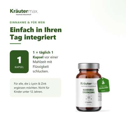 Sie sehen eine Packung L Lysin Kapseln 60 Stück, Produktbild: 04 L Lysin Kapseln 60 Stück, A-Nr.: 4849353 - 04