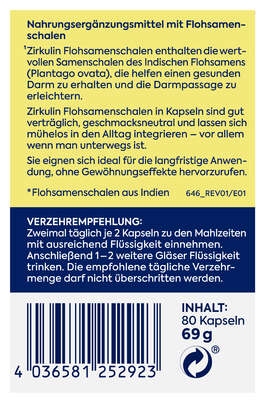 Zirkulin Flohsamen Kapseln 80St, A-Nr.: 6142238 - 03