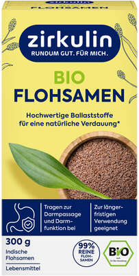 Sie sehen eine Packung ZIRKULIN Bio Flohsamen KERN 300G, Produktbild: 01 ZIRKULIN Bio Flohsamen KERN 300G, A-Nr.: 6142215 - 01