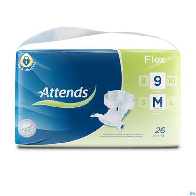 Sie sehen eine Packung Inkontinenz Attends Slip Flex M 9 104st, Produktbild: 02 Inkontinenz Attends Slip Flex M 9 104st, A-Nr.: 4271569 - 02