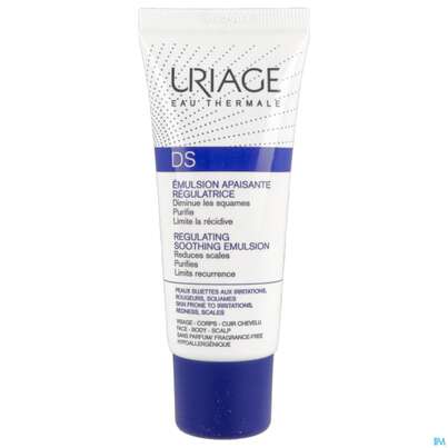 Sie sehen eine Packung Uriage Ds Beruhigende Regulierende Emulsion 40ml, Produktbild: 04 Uriage Ds Beruhigende Regulierende Emulsion 40ml, A-Nr.: 5618207 - 04