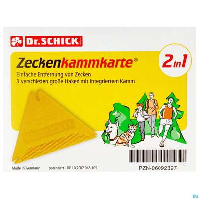 Sie sehen eine Packung Zecken Kammkarte Dps 1st, Produktbild: 01 Zecken Kammkarte Dps 1st, A-Nr.: 5960035 - 01