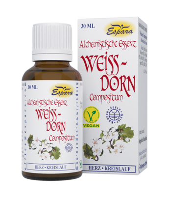 Sie sehen eine Packung Espara Weissdorn Compositum Alchemistische Essenz, Produktbild: 01 Espara Weissdorn Compositum Alchemistische Essenz, A-Nr.: 4040143 - 01