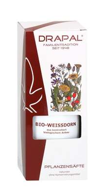 Sie sehen eine Packung DRAPAL® Weißdorn bio Pflanzensaft, Produktbild: 02 DRAPAL® Weißdorn bio Pflanzensaft, A-Nr.: 5008549 - 02