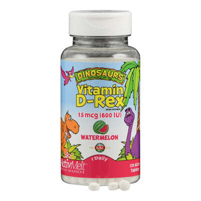 Sie sehen eine Packung Supplementa Vitamin D-Rex, D3 600 i.E. ActivMelt Tablette, Produktbild: 04 Supplementa Vitamin D-Rex, D3 600 i.E. ActivMelt Tablette, A-Nr.: 5597445 - 04