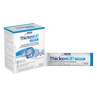 Sie sehen eine Packung ThickenUp® Clear Sachets, Produktbild: 01 ThickenUp® Clear Sachets, A-Nr.: 5202808 - 01
