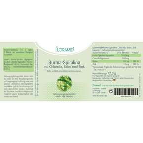Floramed Burma-Spirulina mit Chlorella, Selen und Zink, A-Nr.: 4390067 - 01