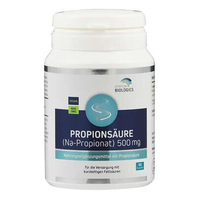 Sie sehen eine Packung Supplementa Propionsäure 500 mg Kapseln, Produktbild: 01 Supplementa Propionsäure 500 mg Kapseln, A-Nr.: 5596977 - 01