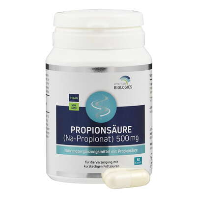 Sie sehen eine Packung Supplementa Propionsäure 500 mg Kapseln, Produktbild: 04 Supplementa Propionsäure 500 mg Kapseln, A-Nr.: 5596977 - 04